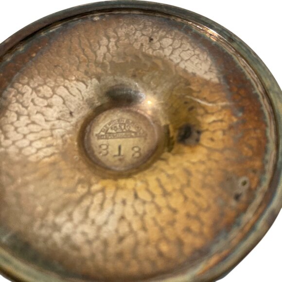 Wilcox Silver Plate Dimpled Hammered Metal Look Goblets Set Of 4 - Picture 6 of 7